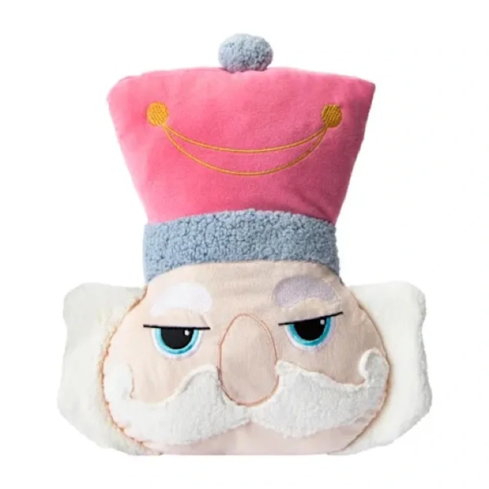 Pink Nutcracker Head Christmas Throw Pillow Decor